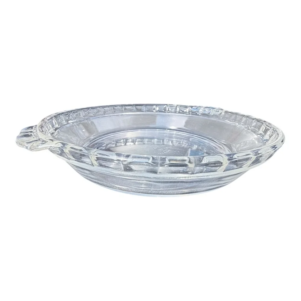 Pyrex 209 Clear Glass Pie Plate Dish 10‎ Inch Fluted Edge Handles 23cm